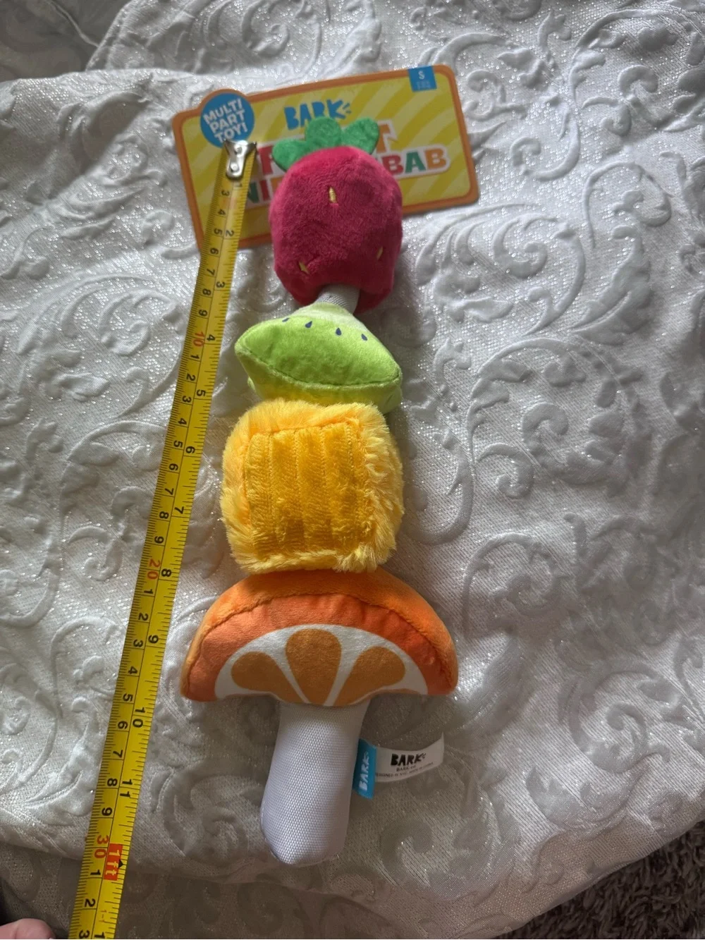 Fantastic Fetch Plush Fruit Stack Dog Toy - Orange, Yellow, Green, Pink